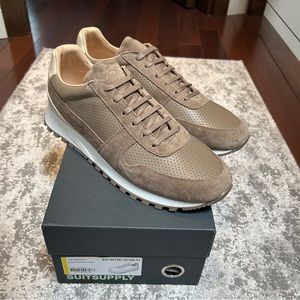 Men's Suede & Leather Casual Sneakers in Taupe